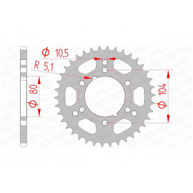 Couronne AFAM 34 dents acier pas 520 type 98300