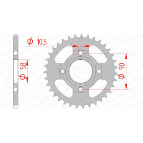 Couronne AFAM 40 dents acier pas 520 type 10214 Honda