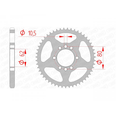 Couronne AFAM 53 dents acier pas 428 type 12204 Yamaha