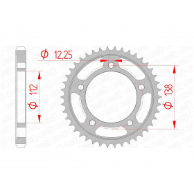 Couronne AFAM 44 dents acier pas 530 type 10508 Honda