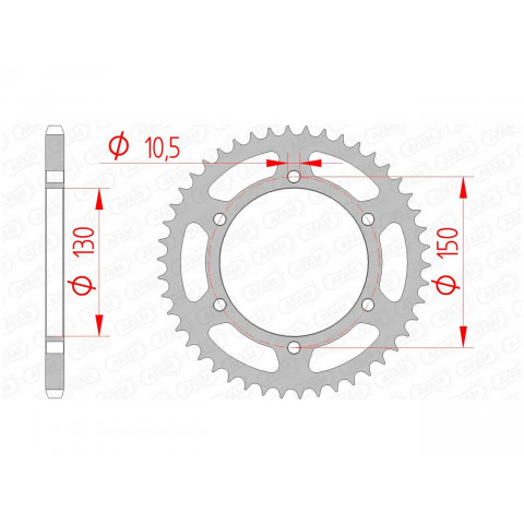 Couronne AFAM 46 dents acier pas 520 type 12604 Yamaha