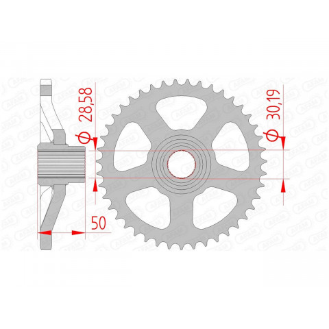 Couronne AFAM 43 dents acier pas 415 type 35100 Aprilia