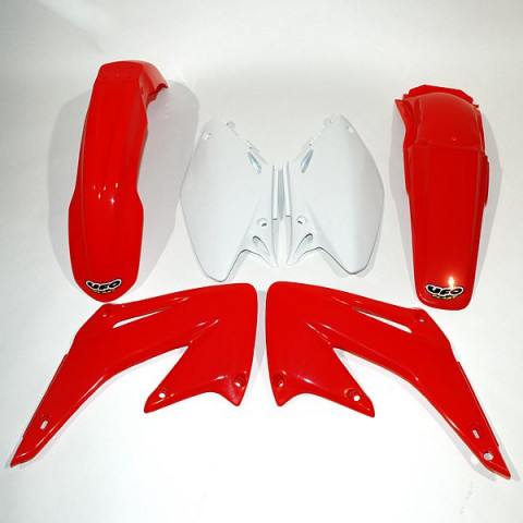 Kit plastique UFO couleur origine rouge/blanc Honda CR125R/250R