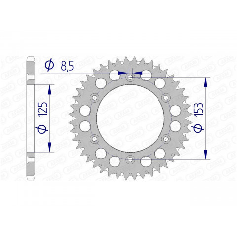 Couronne AFAM 46 dents alu pas 520 type 11212