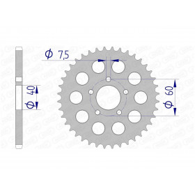 Couronne AFAM 40 dents alu pas 415 type 72105 KTM SX50