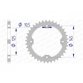 Couronne AFAM 36 dents alu pas 520 type 13407 Yamaha YFM700R Raptor