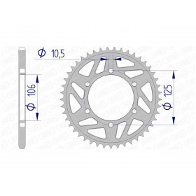 Couronne AFAM 47 dents alu pas 520 type 87606 Triumph 675