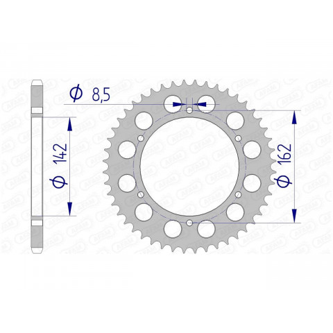 Couronne AFAM 48 dents alu pas 520 type 15305 Suzuki PE175