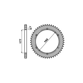 Couronne acier PBR 53 dents chaîne 520 HUSQVARNA WR240