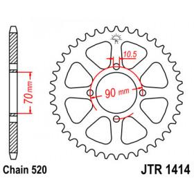 Couronne JT SPROCKETS 43 dents acier pas 520 type 1414 Kawasaki