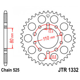 Couronne JT SPROCKETS 41 dents acier pas 525 type 1332