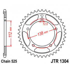 Couronne JT SPROCKETS 41 dents acier pas 525 type 1304 Honda CB600F Hornet