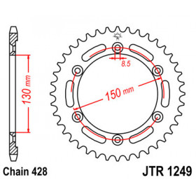 Couronne JT SPROCKETS 51 dents acier pas 428 type 1249