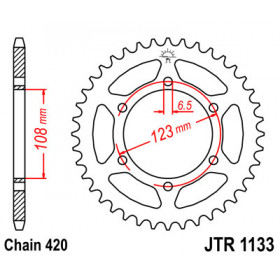 Couronne JT SPROCKETS 53 dents acier pas 420 type 1133