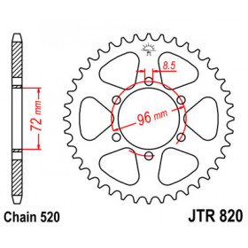 Couronne JT SPROCKETS 42 dents acier pas 520 type 820