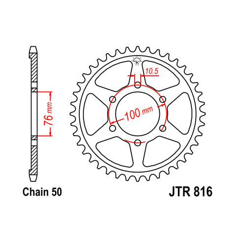 Couronne JT SPROCKETS 45 dents acier pas 530 type 816