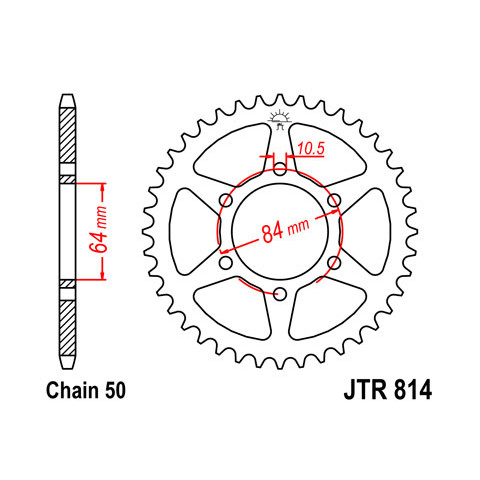 Couronne JT SPROCKETS 33 dents acier pas 530 type 814