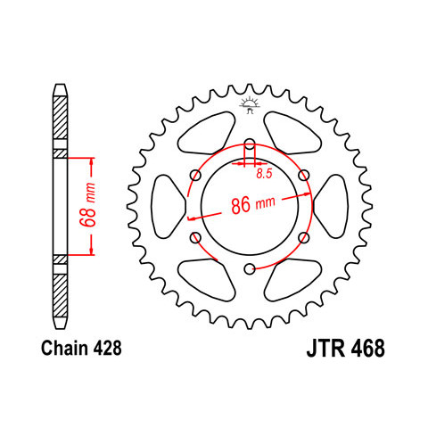 Couronne JT SPROCKETS 46 dents acier pas 428 type 468