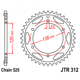 Couronne JT SPROCKETS 40 dents acier pas 525 type 312