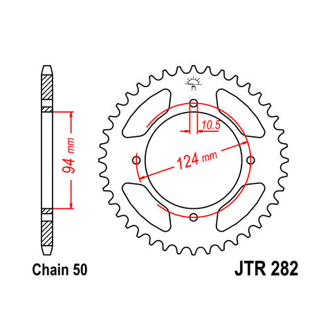 Couronne JT SPROCKETS 37 dents acier pas 530 type 282